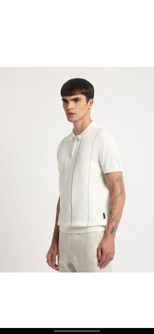 Lynox Mint Green Textured Polo T-Shirt