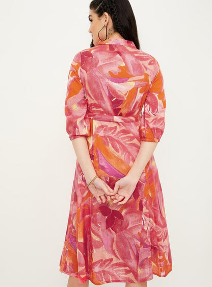 Women Floral Printed Midi Dress
