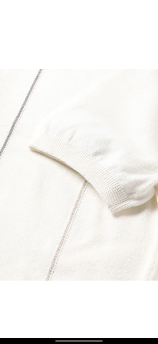 Lynox Minimalist White Polo Shirt with Zip
